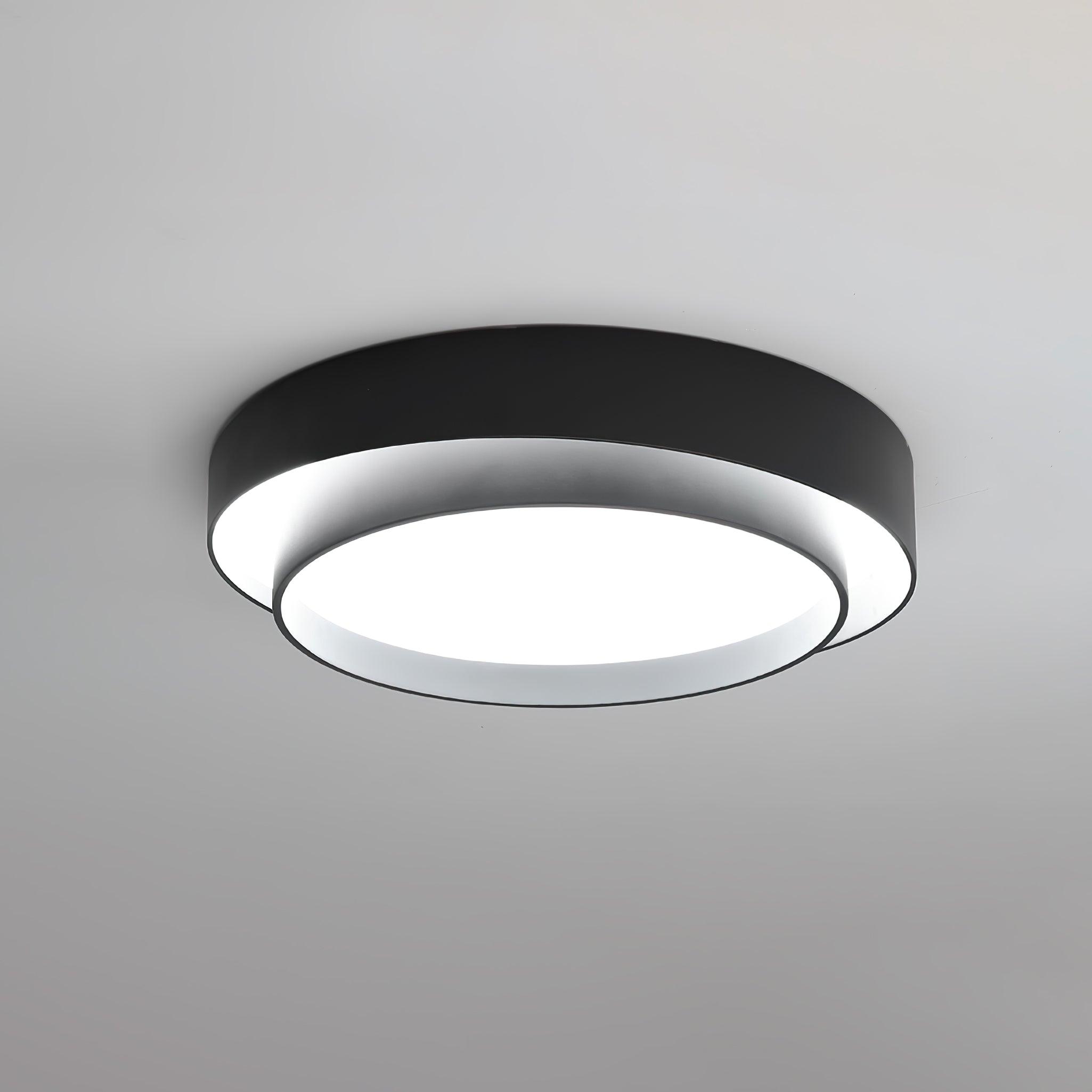 Plafonnier LED Cylindrique Fer Acryl Blanc Gris Noir Salon Chambre Ø40 Ø50 Ø60 cm Dimmable 3000K 4000K 6000K | Koossa