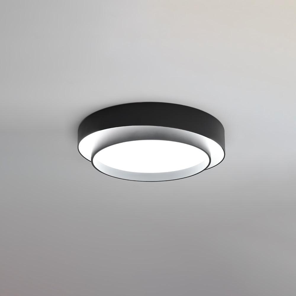 Plafonnier LED Cylindrique Fer Acryl Blanc Gris Noir Salon Chambre Ø40 Ø50 Ø60 cm Dimmable 3000K 4000K 6000K | Koossa