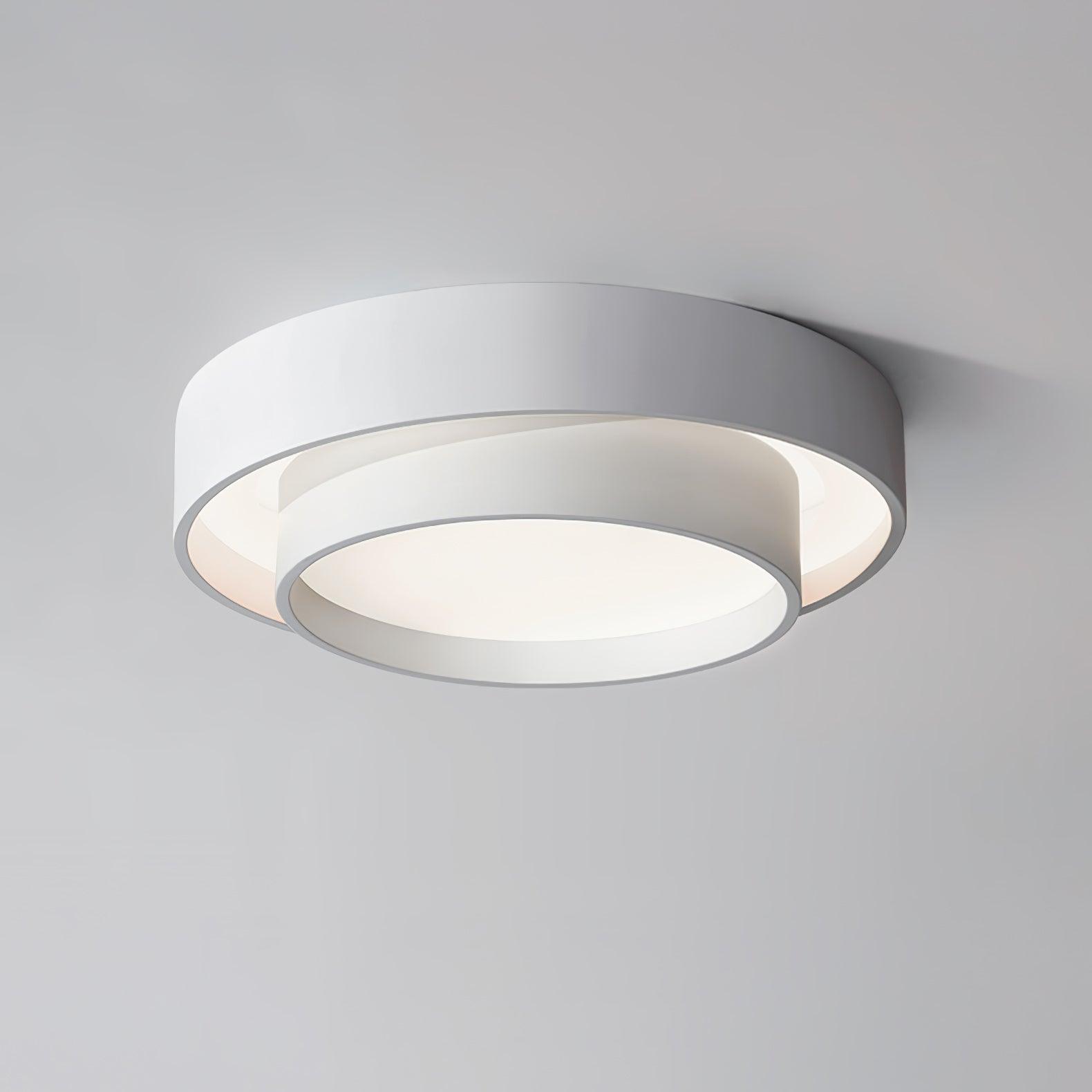Plafonnier LED Cylindrique Fer Acryl Blanc Gris Noir Salon Chambre Ø40 Ø50 Ø60 cm Dimmable 3000K 4000K 6000K | Koossa