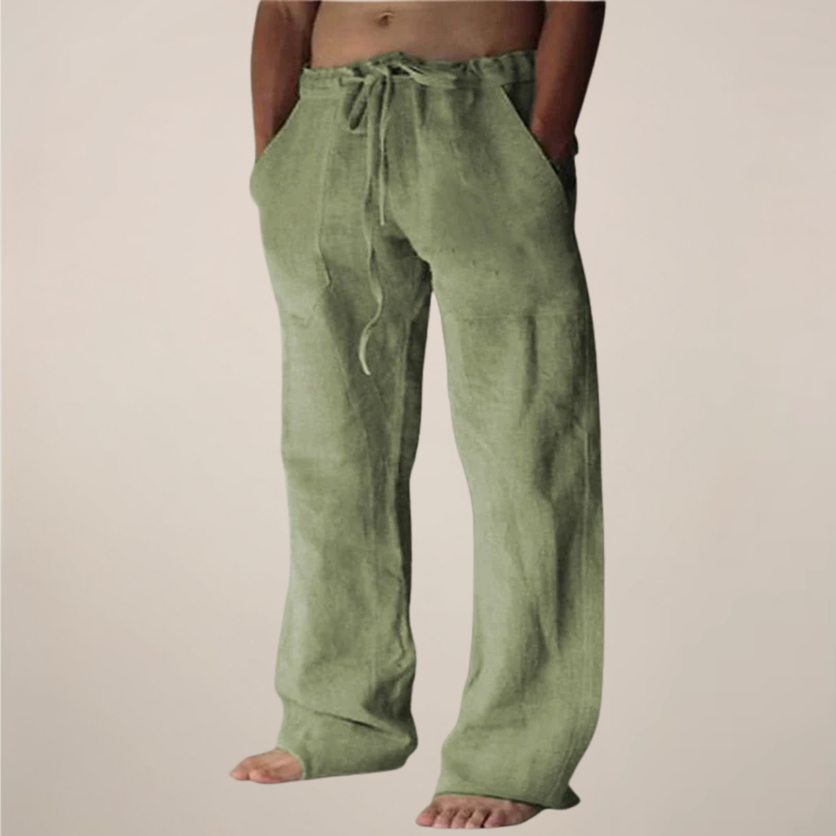 Men's Wide-Leg Relaxed Trousers in Breathable Cotton Twill – Casual Tailored Bottoms for Warm Weather | Koossa