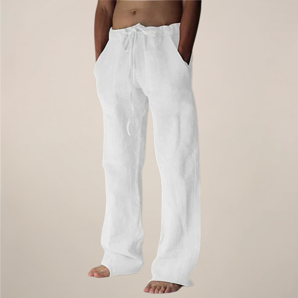 Men's Wide-Leg Relaxed Trousers in Breathable Cotton Twill – Casual Tailored Bottoms for Warm Weather | Koossa