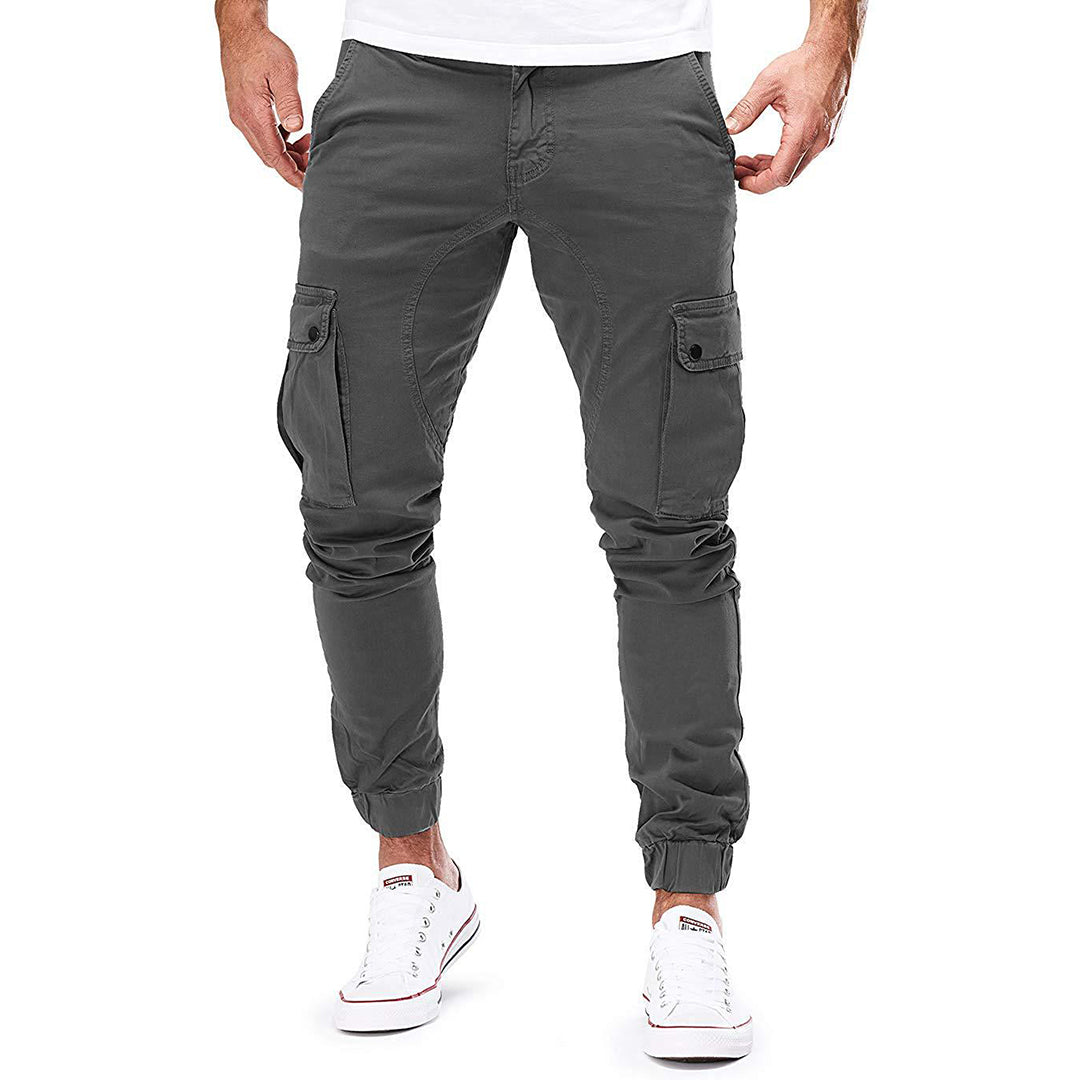 Relaxed Fit Cargo Trousers with Multi-Pocket Detail in Dark Grey for Casual Weekends and Outdoor Adventures | Koossa