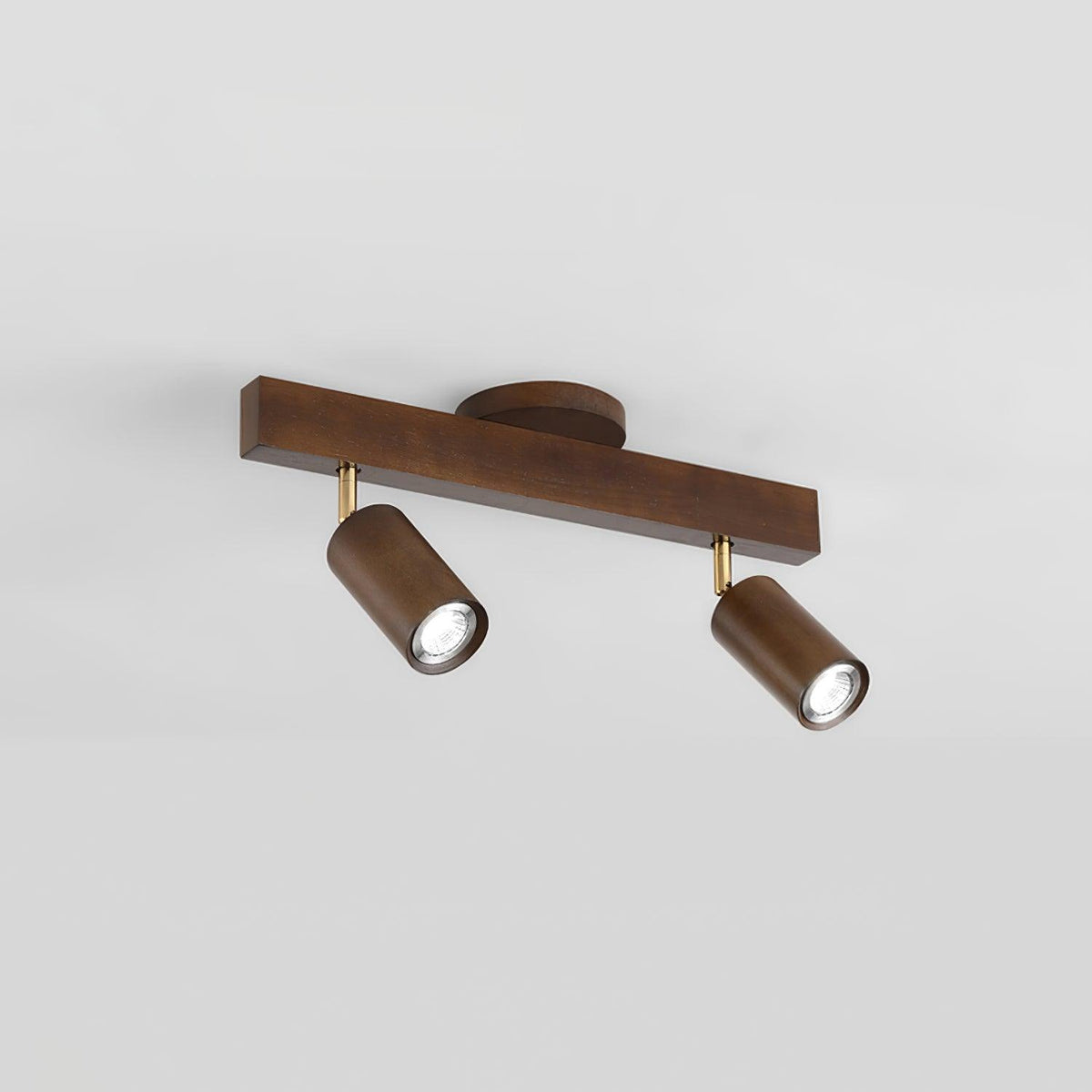 Adjustable Track Light with Wood Accent - 2/3/4/5 Spotlight Heads - Ceiling Mount LED - Warm Light for Kitchen, Hallway, Living Room | Lonoma