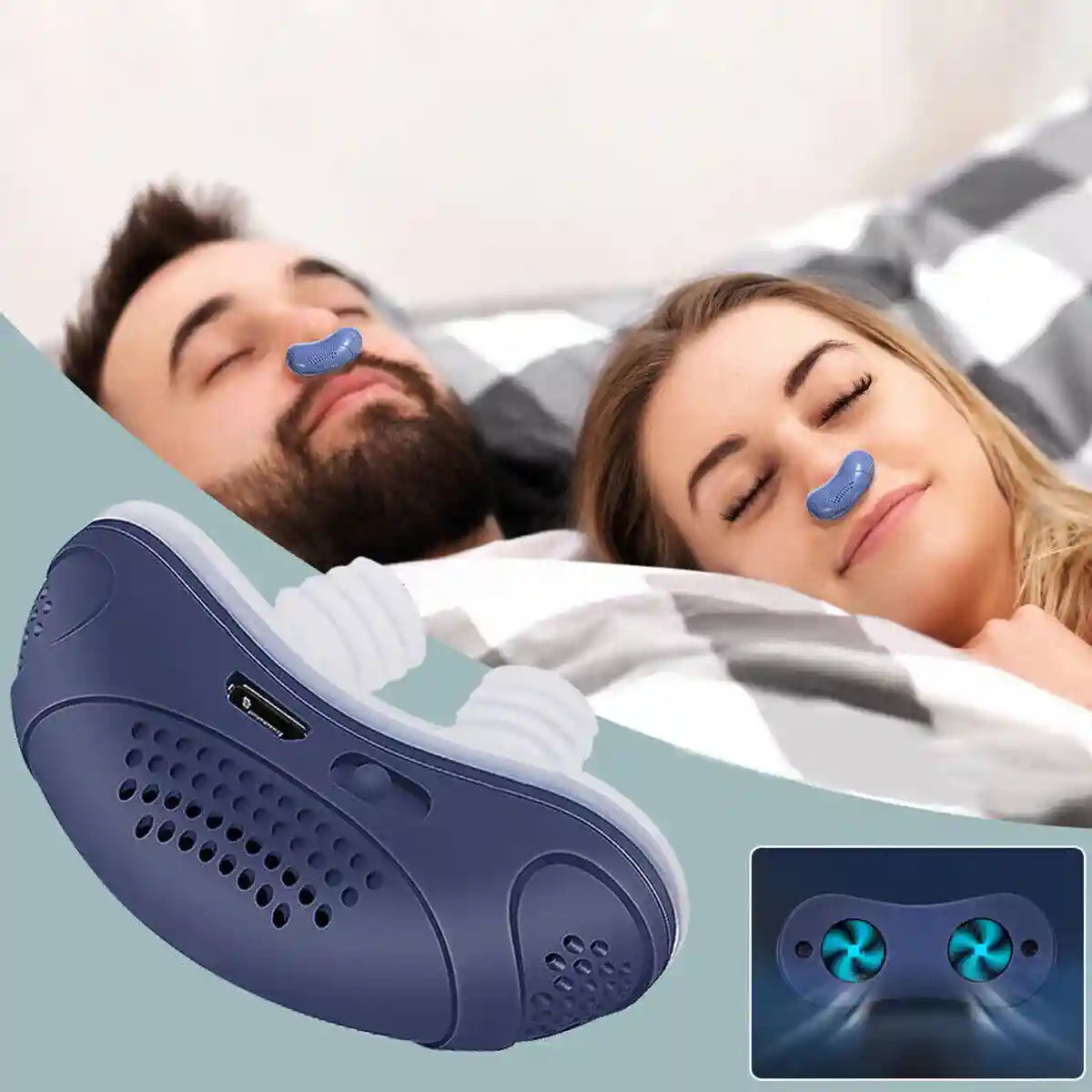 Sleep Apnea Relief Device Rechargeable Anti-Snoring Nasal Aid for Better Breathing Nighttime Wellness Tool Compact Design for Home and Travel | Lonoma