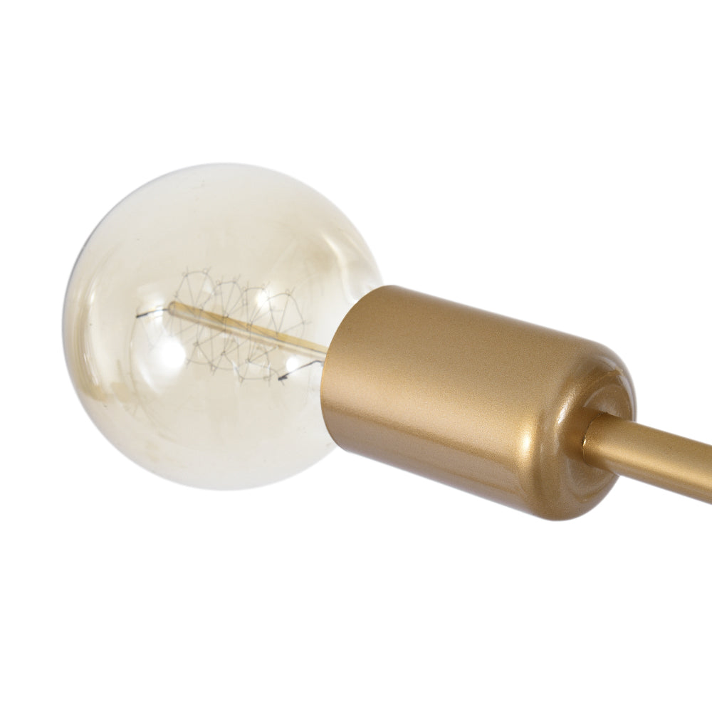 6-Light Ceiling Fixture Mid-Century Starburst Design Gold Metal Arms E26 Socket Sloped Ceiling Compatible Hallway Entryway Dining Room | Lonoma