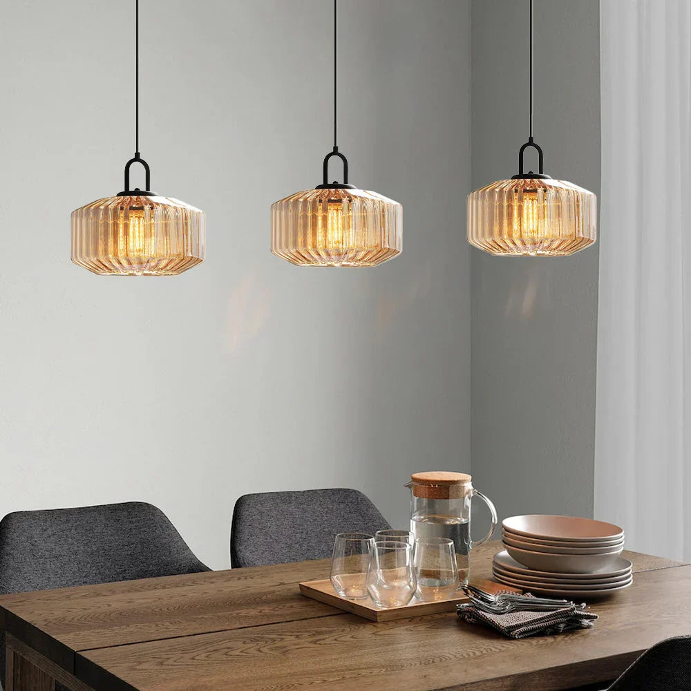 Hand-Blown Glass Pendant Light, 11 in Integrated LED Hanging Fixture for Kitchen, Dining Room, Hallway, Entryway & Bedroom Ceiling | Lonoma