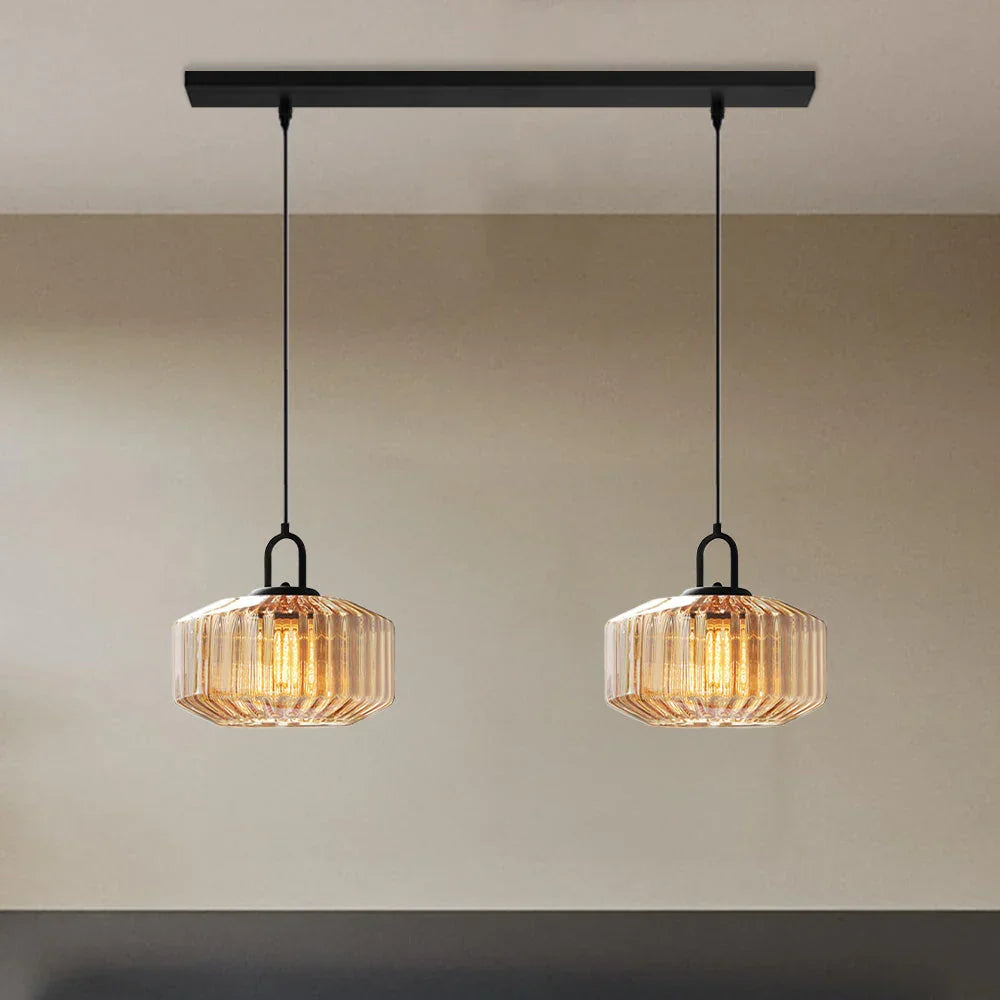 Hand-Blown Glass Pendant Light, 11 in Integrated LED Hanging Fixture for Kitchen, Dining Room, Hallway, Entryway & Bedroom Ceiling | Lonoma