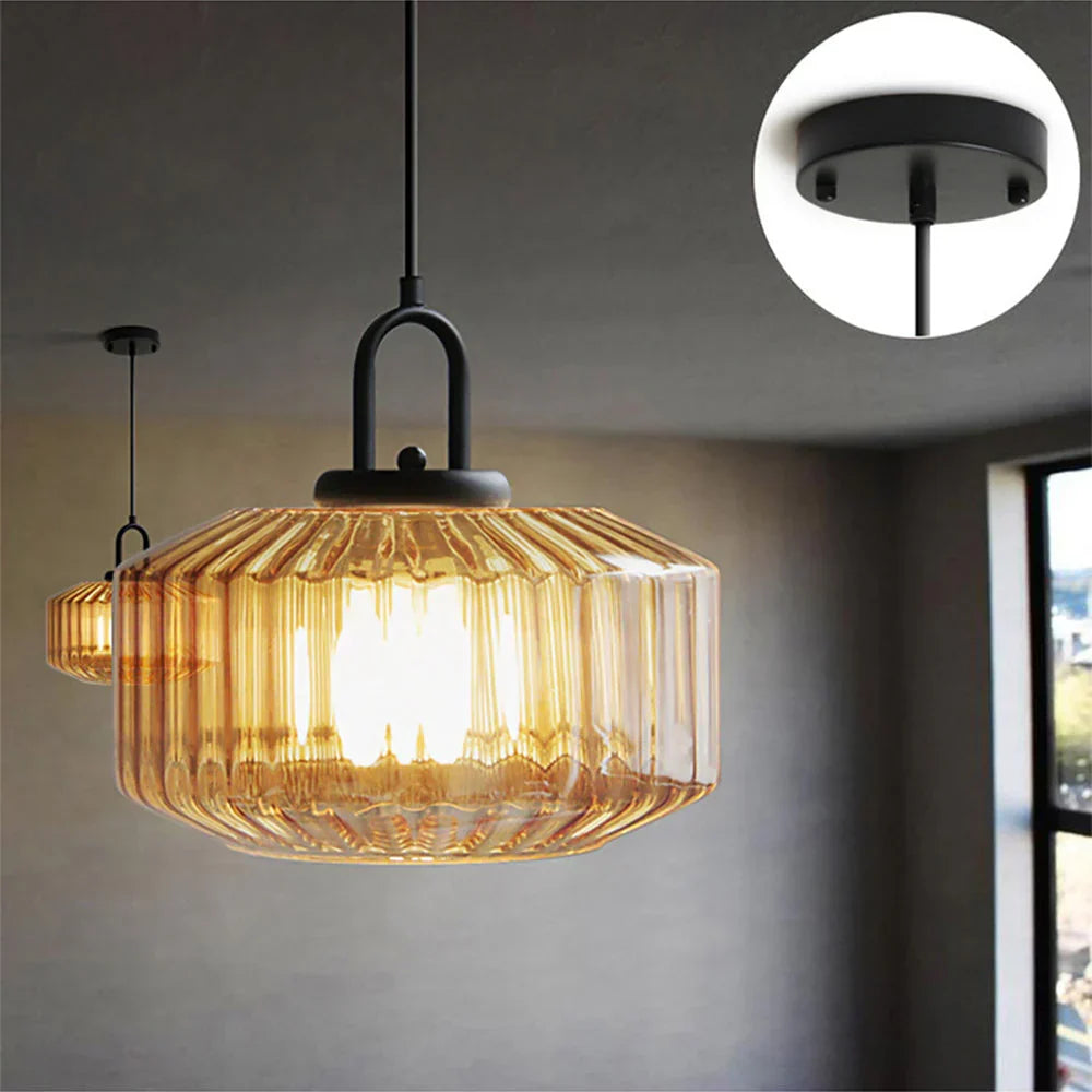 Hand-Blown Glass Pendant Light, 11 in Integrated LED Hanging Fixture for Kitchen, Dining Room, Hallway, Entryway & Bedroom Ceiling | Lonoma