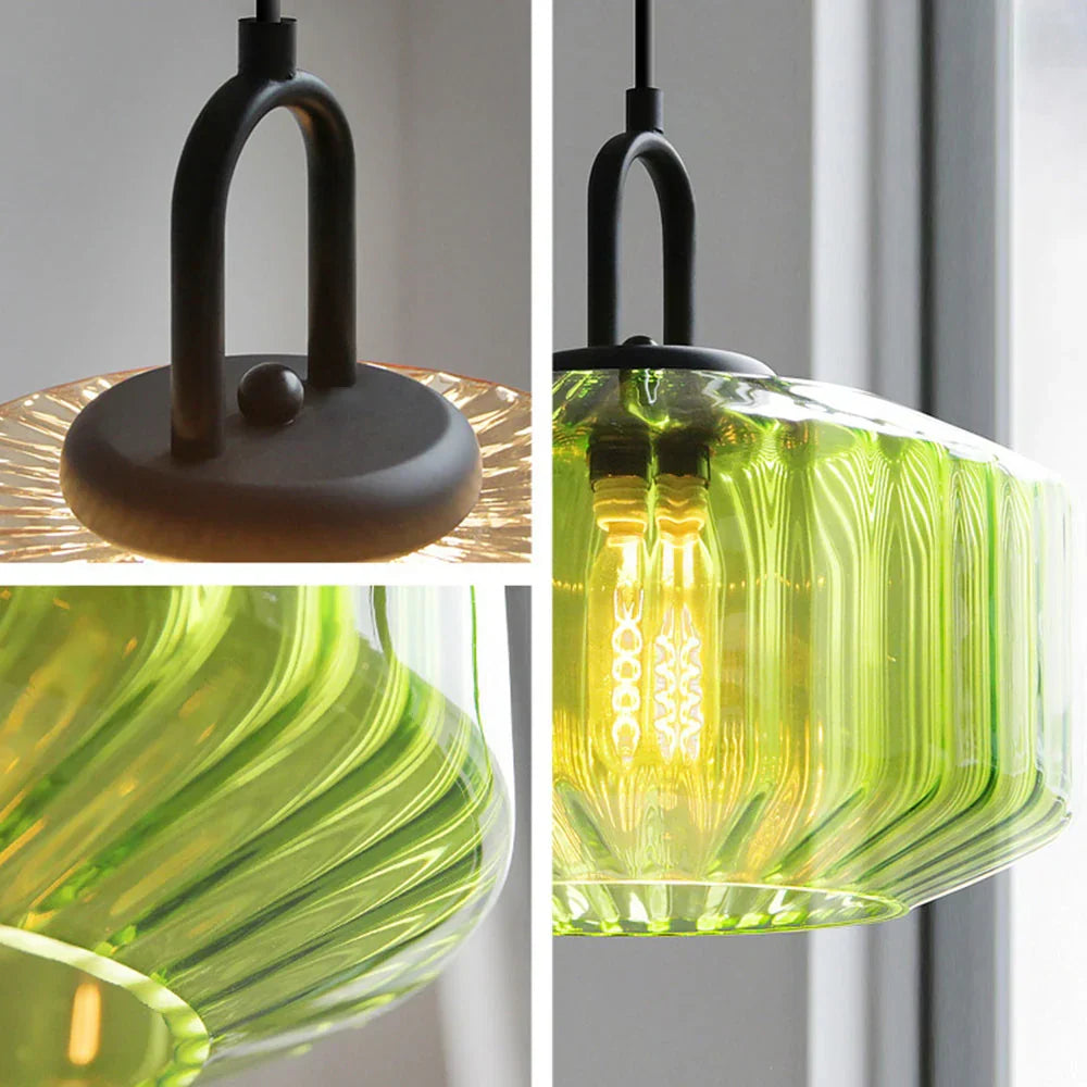 Hand-Blown Glass Pendant Light, 11 in Integrated LED Hanging Fixture for Kitchen, Dining Room, Hallway, Entryway & Bedroom Ceiling | Lonoma