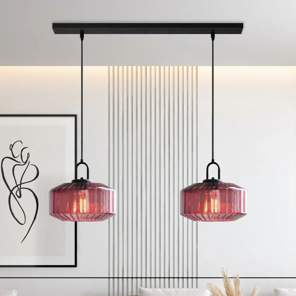 Hand-Blown Glass Pendant Light, 11 in Integrated LED Hanging Fixture for Kitchen, Dining Room, Hallway, Entryway & Bedroom Ceiling | Lonoma