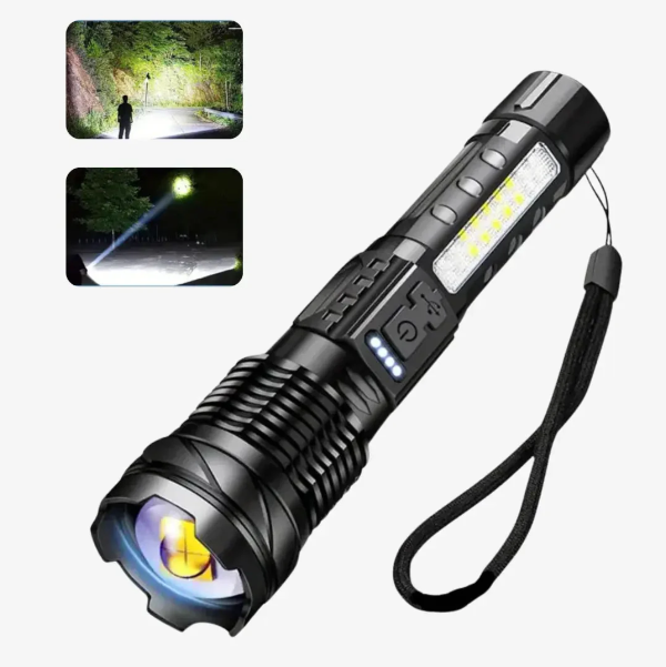 Lampe Tactique LED Rechargeable USB 5000 Lumens Étanche Antichoc Zoomable 5 Modes Compacte Ultra Puissante | Koossa