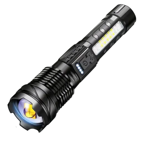Lampe Tactique LED Rechargeable USB 5000 Lumens Étanche Antichoc Zoomable 5 Modes Compacte Ultra Puissante | Koossa