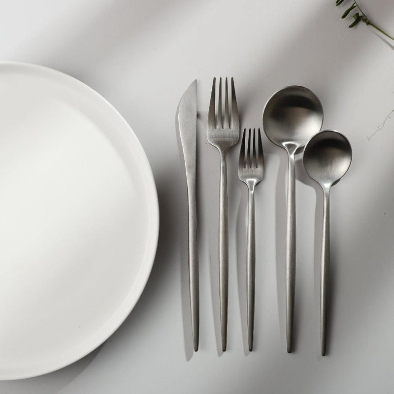 Flatware Set 18/10 Stainless Steel with Titanium Coating 20-Piece to 80-Piece Modern Dining Cutlery for 4 to 16 People | Lonoma