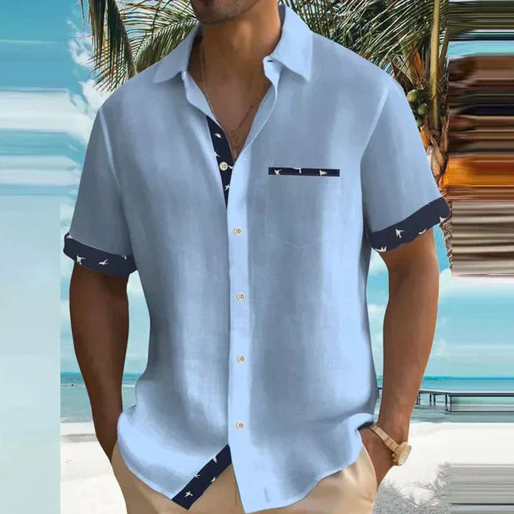 Gentleman's Short-Sleeved Cotton Shirt in Five Contemporary Colourways for Relaxed Professional Style and Weekend Occasions | Koossa
