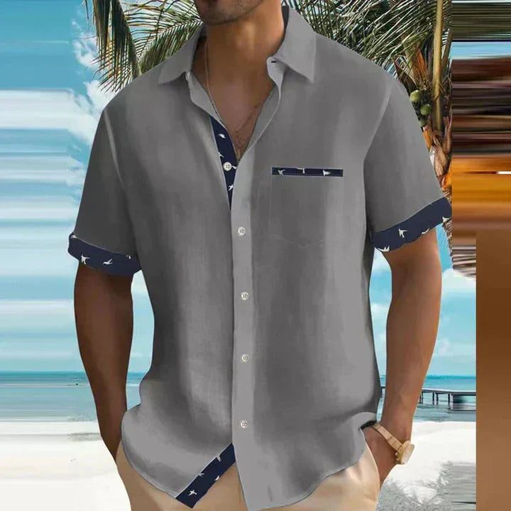 Gentleman's Short-Sleeved Cotton Shirt in Five Contemporary Colourways for Relaxed Professional Style and Weekend Occasions | Koossa