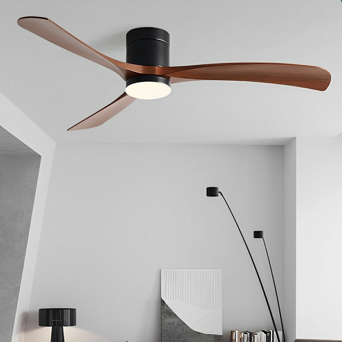 Ceiling Fan with Light 6-Speed Reversible Quiet Motor 38-Inch LED Fan Remote Wall Control for Bedroom Living Room | Lonoma