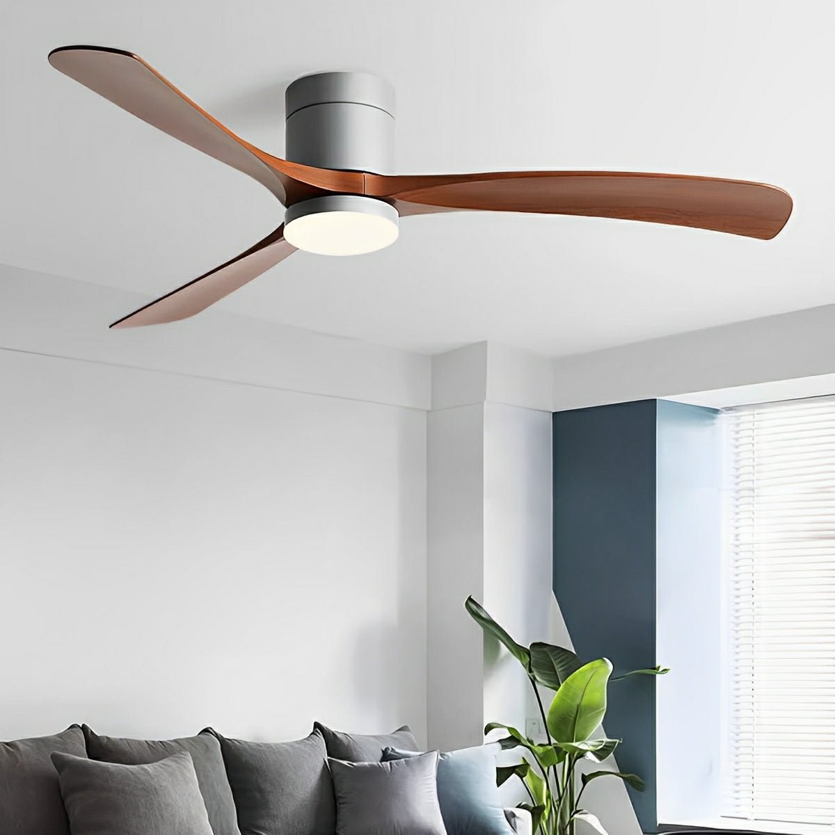 Ceiling Fan with Light 6-Speed Reversible Quiet Motor 38-Inch LED Fan Remote Wall Control for Bedroom Living Room | Lonoma