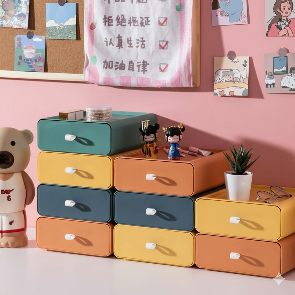 Boîtes de rangement empilables en plastique modulaires pour bureau maison tiroirs organisation optimale | Koossa