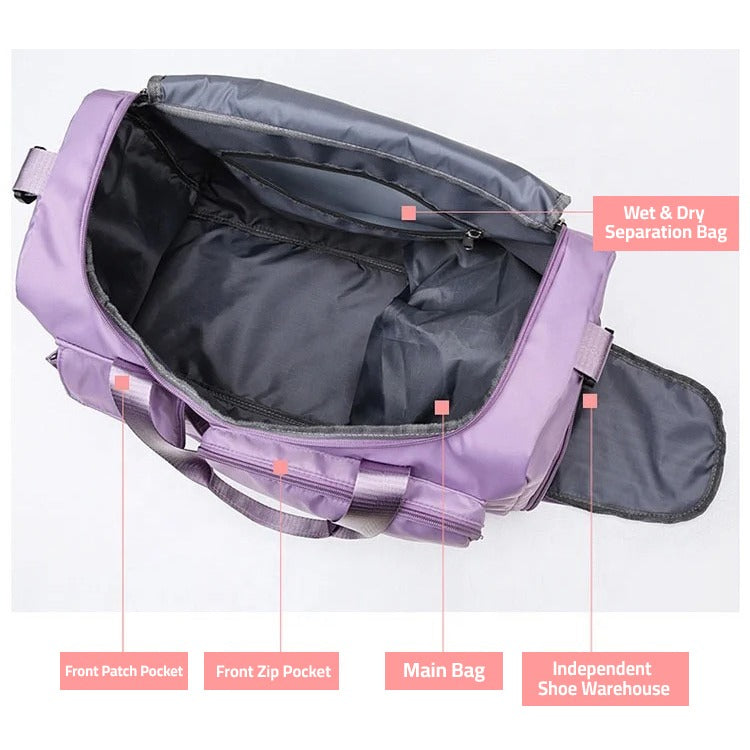 Sports Duffle Weekend Bag with Separate Shoe Compartment — Multi-Pocket Travel Holdall for Gym & Leisure | Koossa