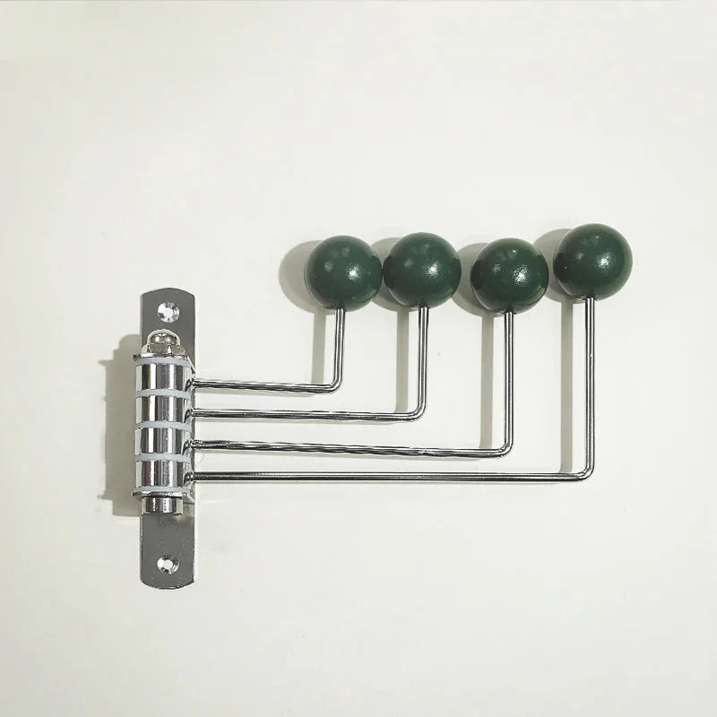 Patère murale métal rétro 3 ou 4 crochets entrée chambre couloir finition polie noir blanc vert rouge style vintage | Koossa