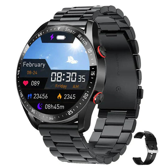 Health Monitoring Smartwatch with Heart Rate & Blood Pressure Tracker – Rechargeable Waterproof Fitness Watch for Daily Activity | Lonoma