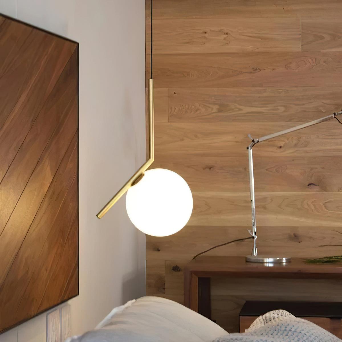Modern Glass Pendant Light with Brass or Black Metal Frame – 8" Dome Shade, Adjustable Cord, E26 Socket for Kitchen Island, Dining Room | Lonoma