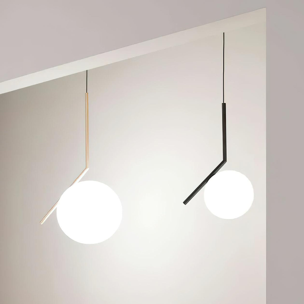 Modern Glass Pendant Light with Brass or Black Metal Frame – 8" Dome Shade, Adjustable Cord, E26 Socket for Kitchen Island, Dining Room | Lonoma