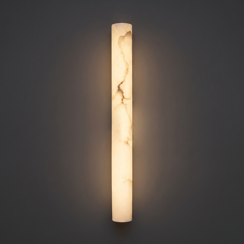 Spanish Alabaster Wall Sconce with Brass or Wood Accent, Hardwired G9 or LED, Handmade Natural Stone Light for Bedroom, Hallway, Living Room | Lonoma