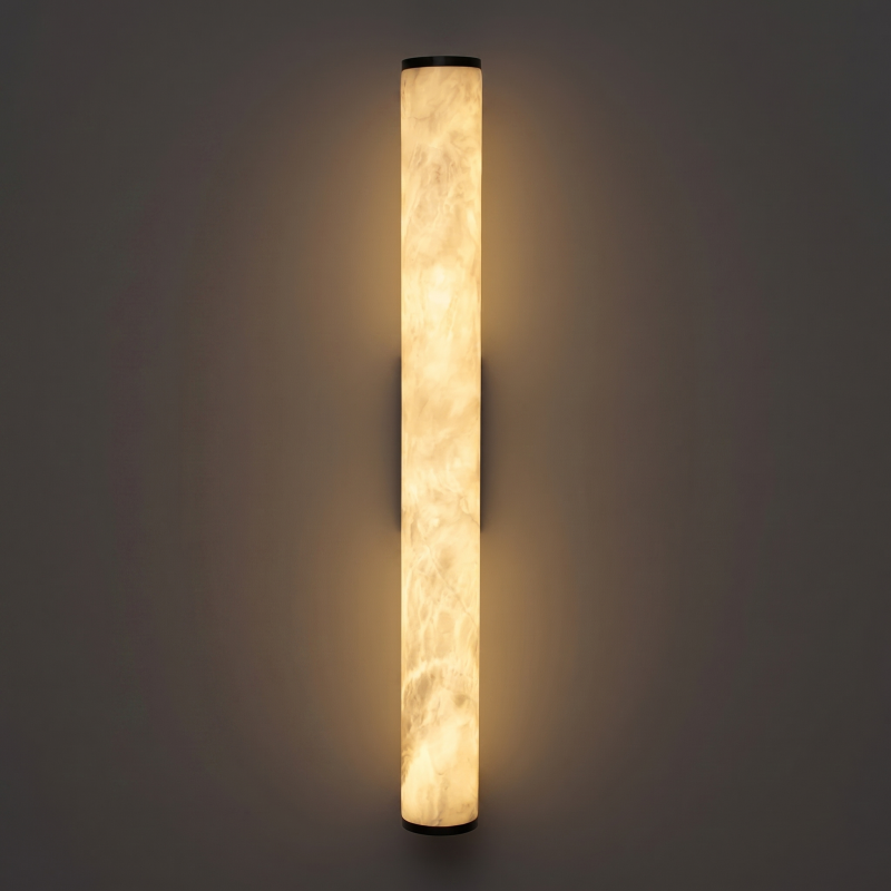 Spanish Alabaster Wall Sconce with Brass or Wood Accent, Hardwired G9 or LED, Handmade Natural Stone Light for Bedroom, Hallway, Living Room | Lonoma