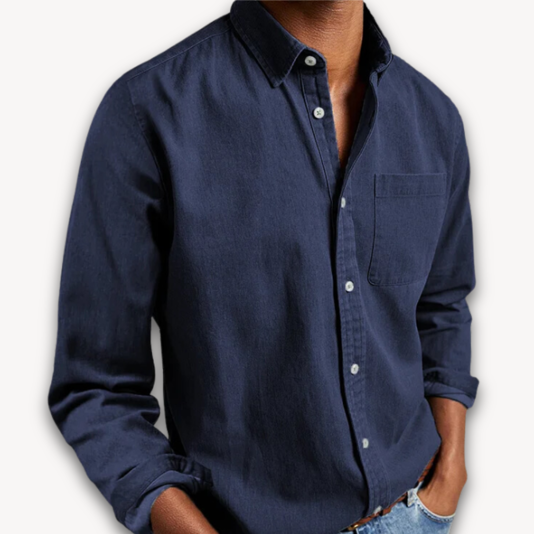 Men's Long Sleeve Cotton Shirt in Classic Colours for Smart Casual Wear | Koossa