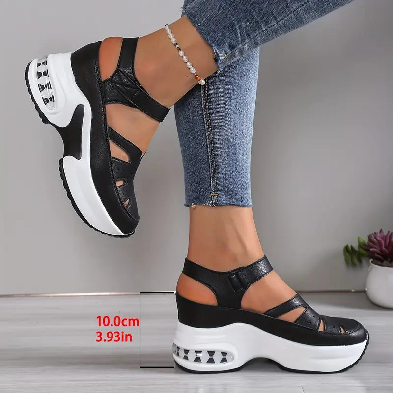 Women's Orthopedic Cushioned Shoes with Arch Support in White and Black for All-Day Comfort and Natural Movement | Koossa