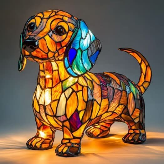 Glowing Pet Sculpture Night Light 6 Inch Warm LED Tabletop Lamp USB Powered for Dog Lovers Bedroom Nursery Nightstand Shelf Decor | Lonoma