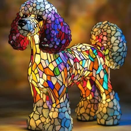 Glowing Pet Sculpture Night Light 6 Inch Warm LED Tabletop Lamp USB Powered for Dog Lovers Bedroom Nursery Nightstand Shelf Decor | Lonoma