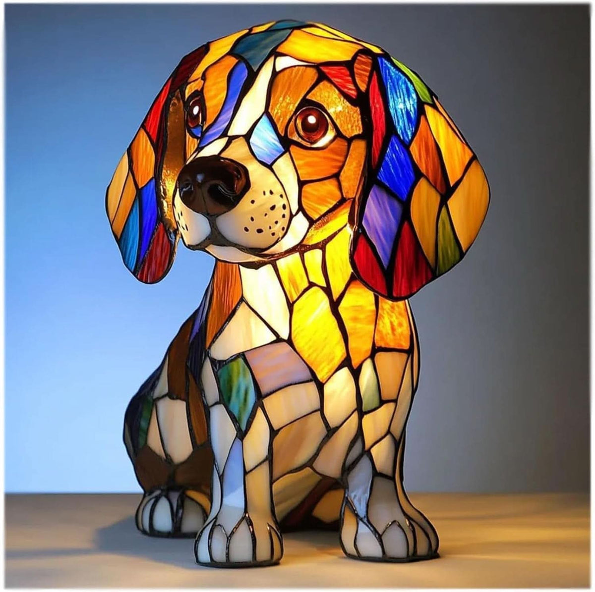 Dog Breed LED Night Light, 6 in USB Powered Warm White Sculpture Lamp for Bedroom Nightstand, Desk, Shelf, Puppy Decor Gift | Lonoma