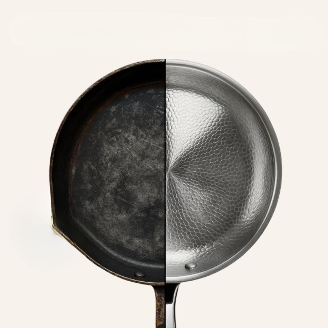 Uncoated Metal Frying Pan for Induction Gas Electric – Hammered Finish Professional Skillet for High-Heat Cooking Searing Sautéing | Lonoma