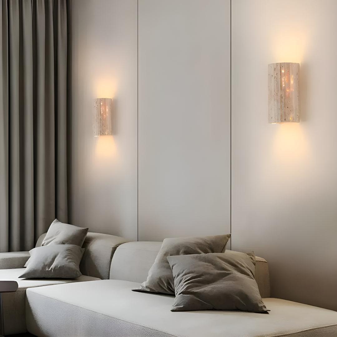 Natural Stone LED Wall Sconce, Warm White Indoor Wall Light for Living Room, Bedroom, Hallway & Bathroom, Modern Organic Accent Lighting | Lonoma