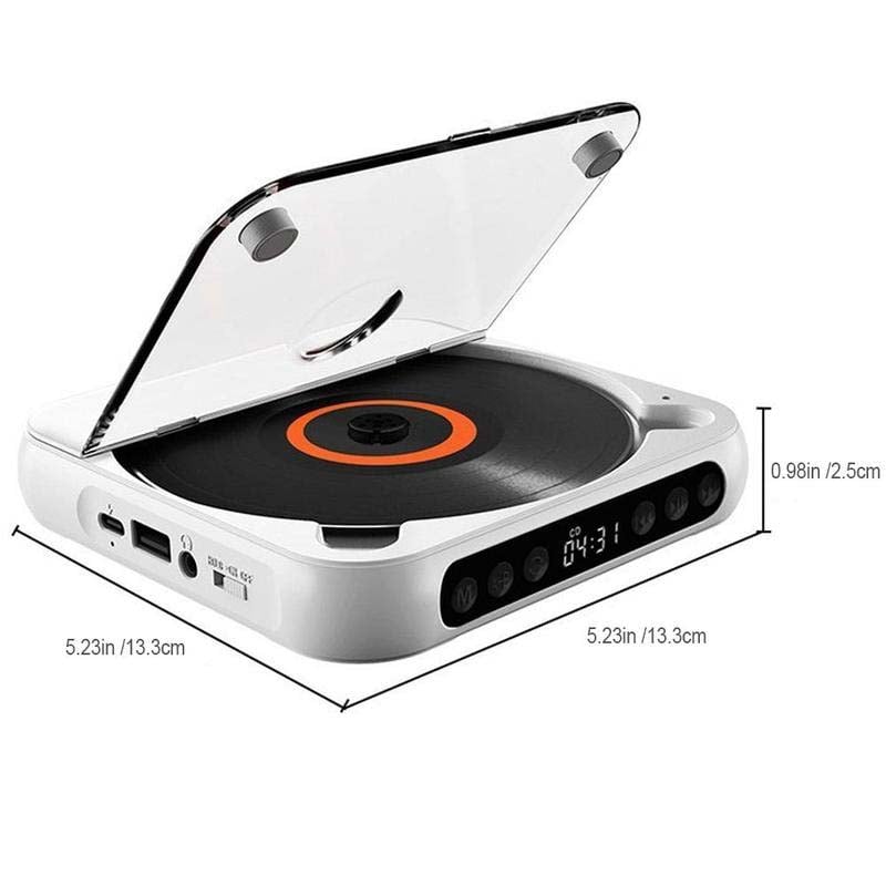 Portable CD Player with Bluetooth 5.3, USB-C Rechargeable, Compact Music Player for Headphones, Speakers, Travel and Home Use | Lonoma