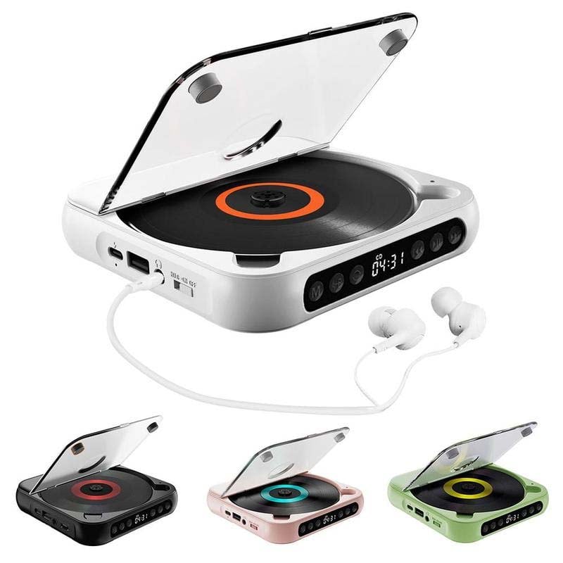 Portable CD Player with Bluetooth 5.3, USB-C Rechargeable, Compact Music Player for Headphones, Speakers, Travel and Home Use | Lonoma