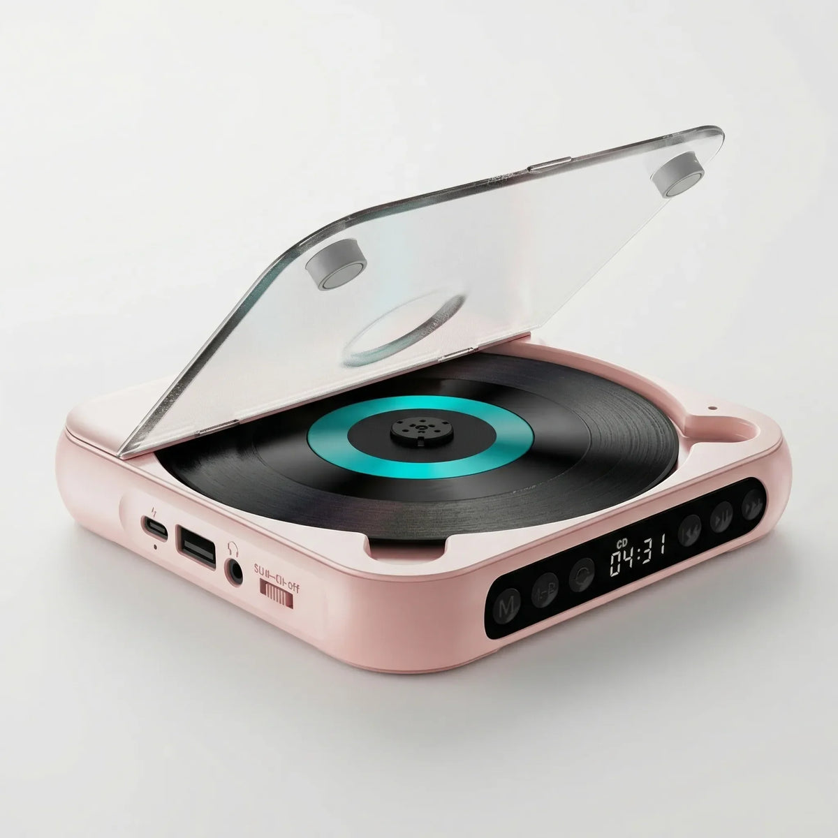 Portable CD Player with Bluetooth 5.3, USB-C Rechargeable, Compact Music Player for Headphones, Speakers, Travel and Home Use | Lonoma
