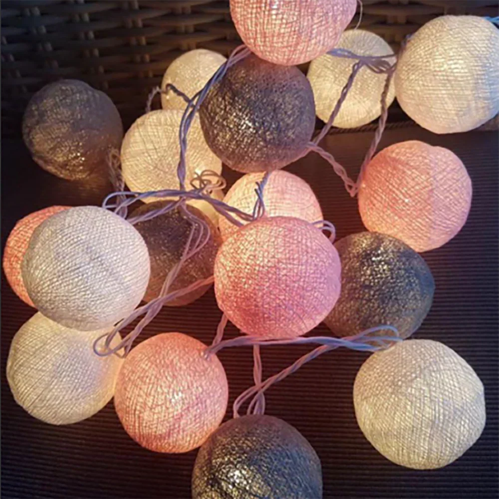 Cotton Ball String Lights, USB or Battery Powered Fairy Lights for Bedroom, Living Room, Nursery, Party & Covered Patio Decor | Lonoma