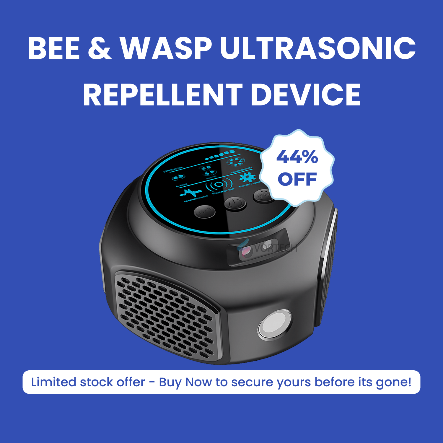 Répulsif à Ultrasons pour Insectes Volants – 4 Haut-Parleurs Sans Produit Chimique Idéal Intérieur et Terrasse | Koossa
