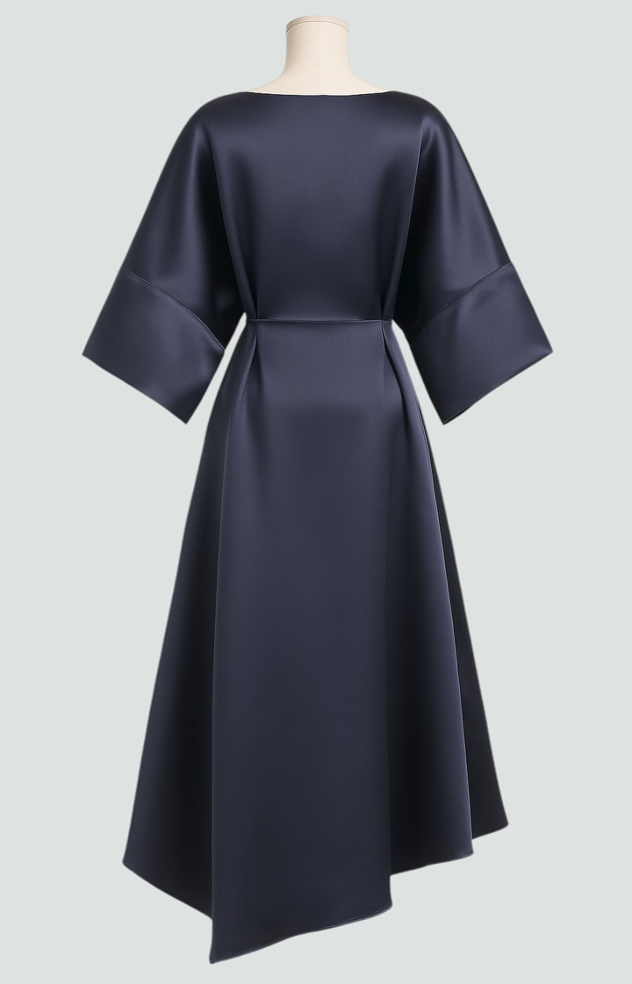 Women's Draped Maxi Dress with Brooch Detail in Navy, Red, Turquoise | Evening Gown | Formal Occasion Dress | Flowing Silhouette | Statement Waist Design | Koossa