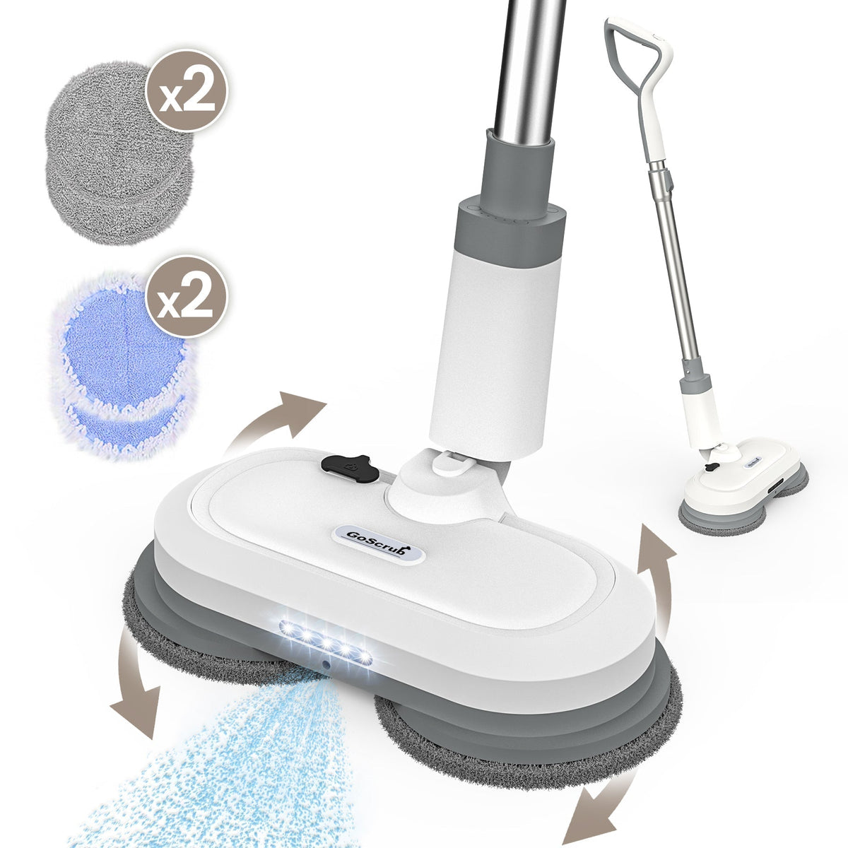 Rechargeable Electric Spray Mop with Built-In Water Tank | Microfiber Pads for Hardwood Tile Laminate | Lightweight Cordless Floor Cleaner | Lonoma