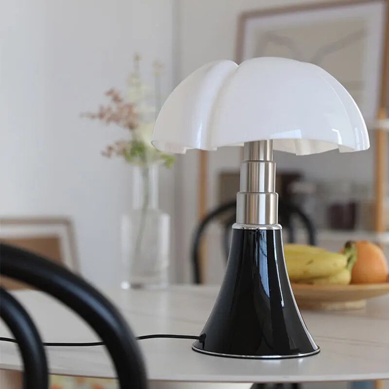 Lampe à Poser LED Modulable Pétale Blanc Mat Noir Brillant Tactile Bureau Chevet Salon Design Contemporain | Koossa