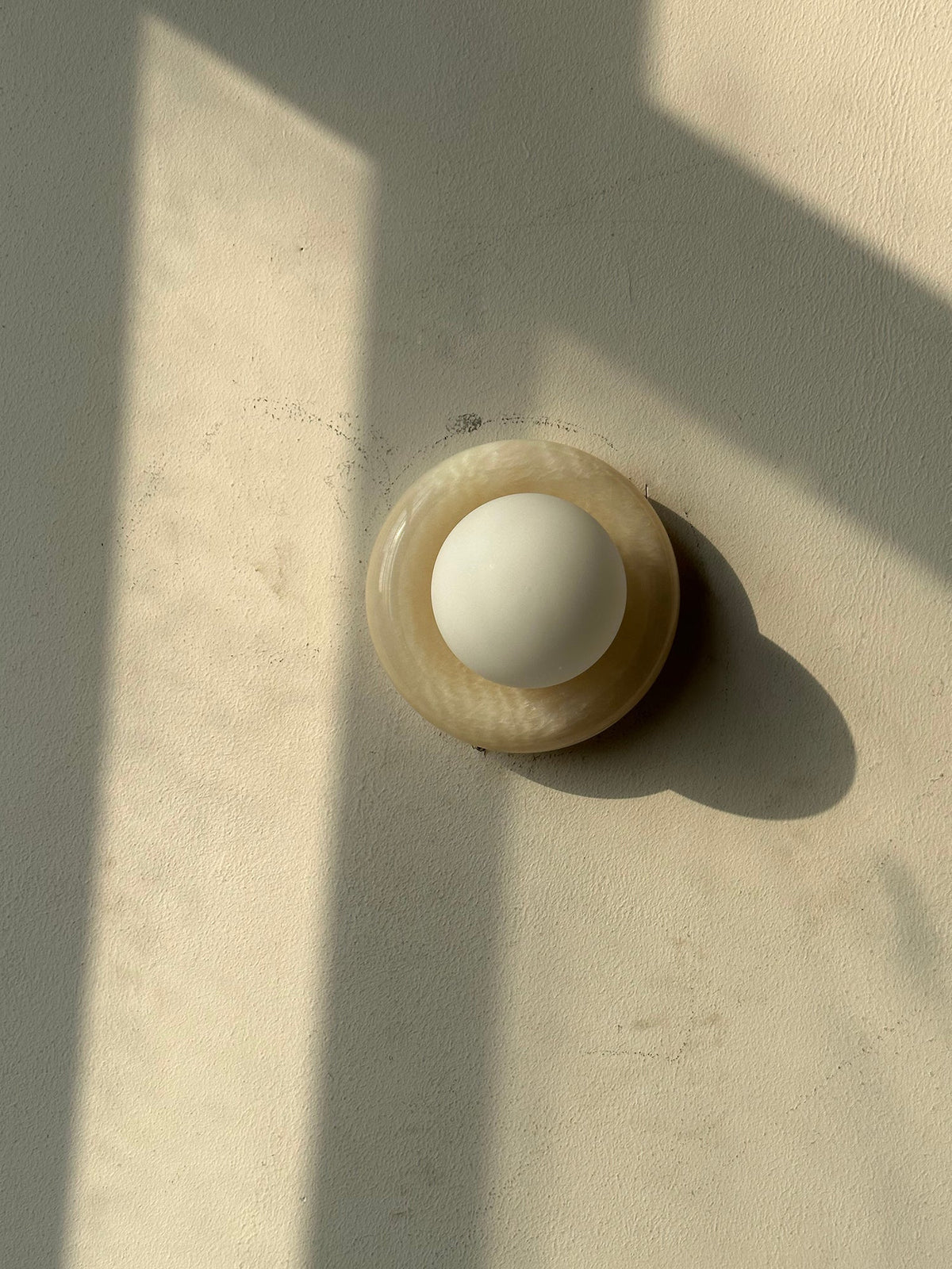 Natural Stone Wall Sconce with Glass Shade - Modern Ambient Lighting Fixture for Bedroom Hallway Entryway - G9 Socket Single-Light Design | Lonoma