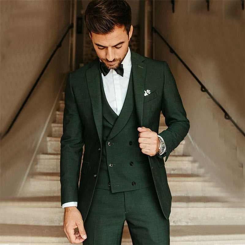Three-Piece Formal Suit with Waistcoat in Classic Colours for Weddings and Business Occasions | Gentleman's Slim-Cut Coordinated Separates | British Tailored Formal Wear for Men | Koossa