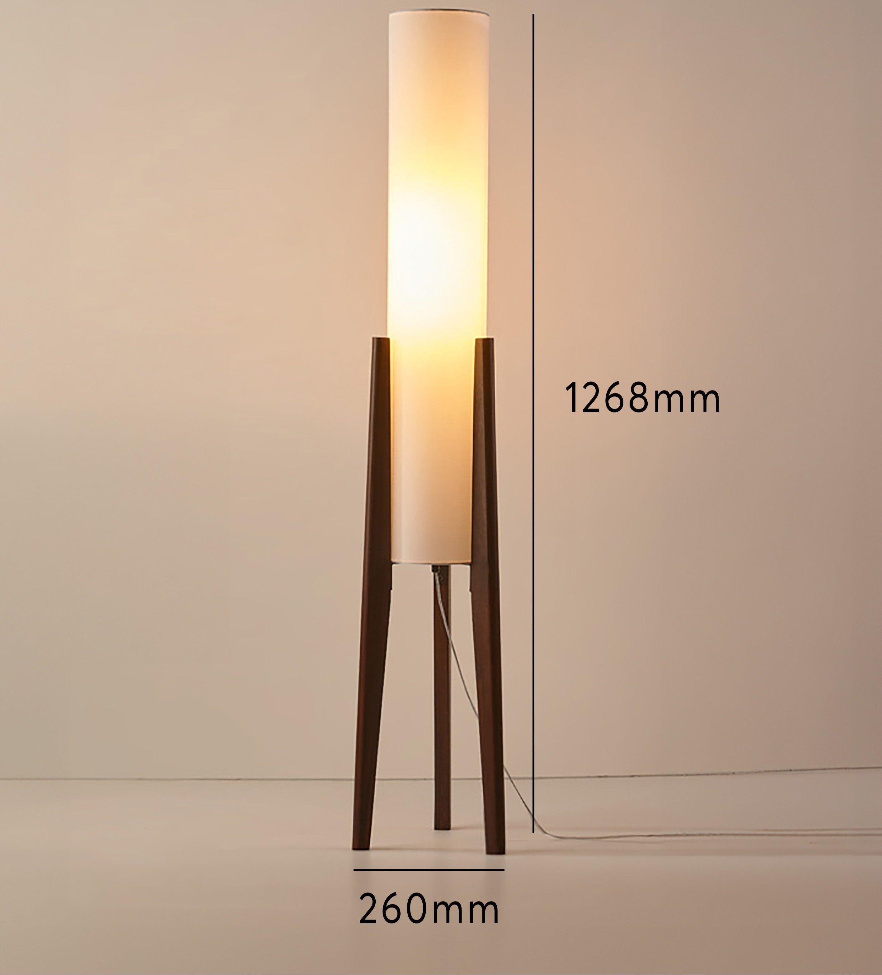 Lampadaire Trépied Bois Massif Abat-Jour Textile LED E27 Ambiance Scandinave Salon Chambre Douce Lumière | Koossa