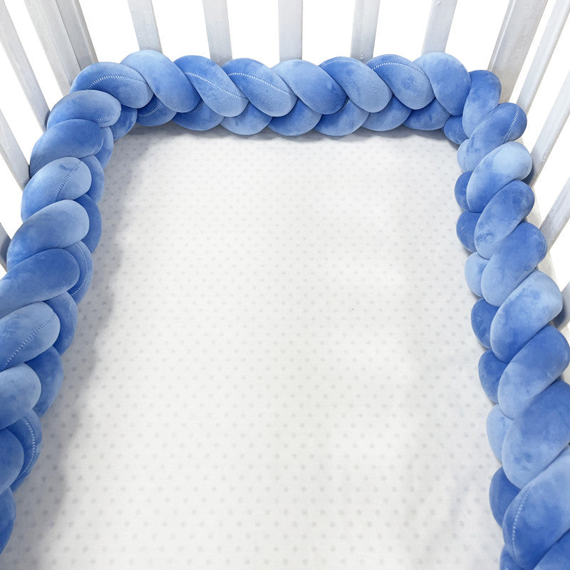 Braided Crib Bumper Pad Soft Nursery Bedding Safety Guard for Babies | Breathable Knot Cushion Protector for Infant Toddler Bed Rails | Lonoma