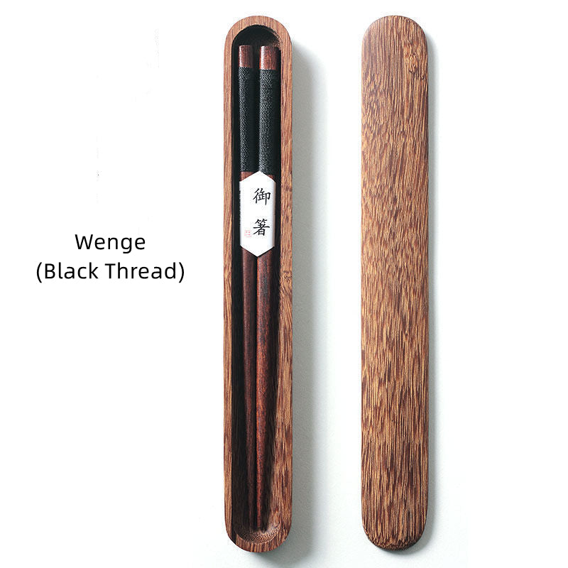 Premium Japanese Chopsticks Black Walnut Wood Handcrafted Decorative Cord Gift Box for Asian Dining Sushi Noodles Housewarming | Lonoma