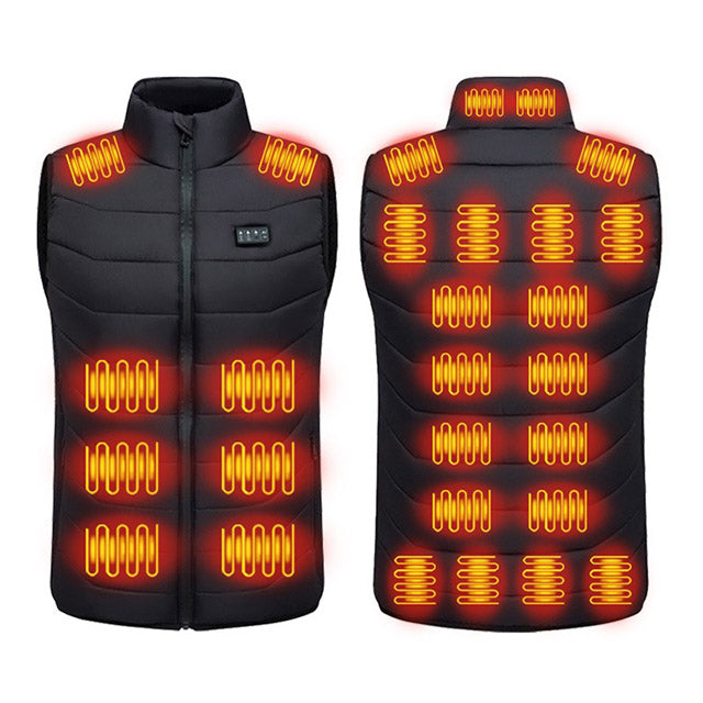 Women's Black Heated Gilet — USB Rechargeable Body Warmer with Multi-Zone Heating for Autumn & Winter | Koossa